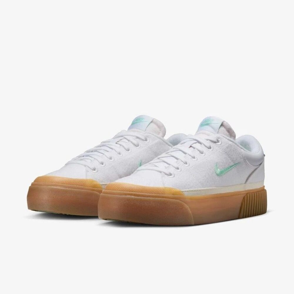 Nike Court Legacy Lift Women Sneakers 10 White Gum Mint Green Casual Effortless